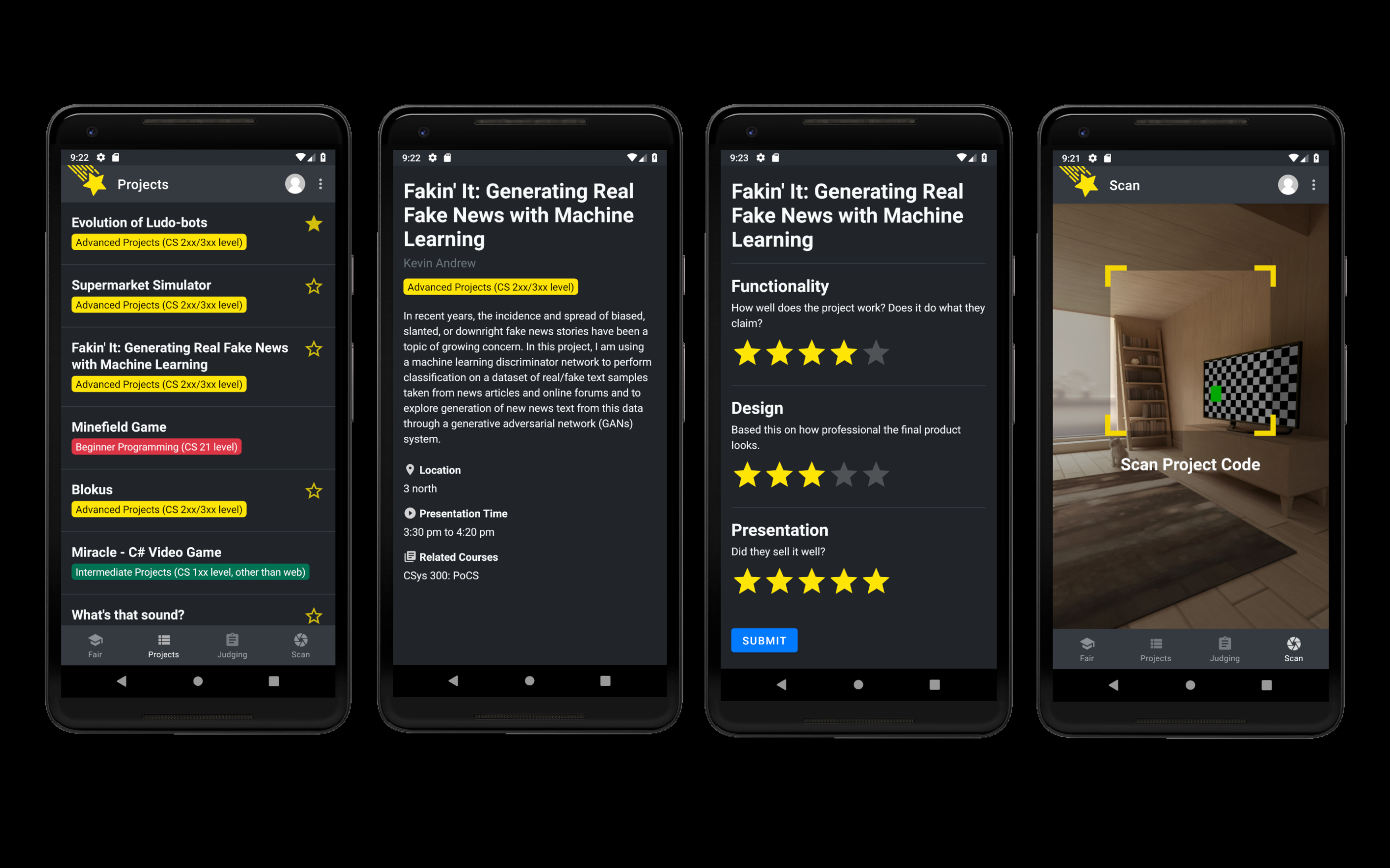 Android app screenshots